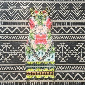 Authentic Hale Bob XS Fitted Dress Light Scuba Material Rhinestone Accents